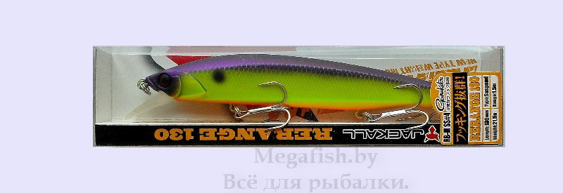 Воблер Jackall Rerange 130SP (21,5гр, 13см, 0-1,5м) suspending Purple Mohican - фото 2 - id-p92077247