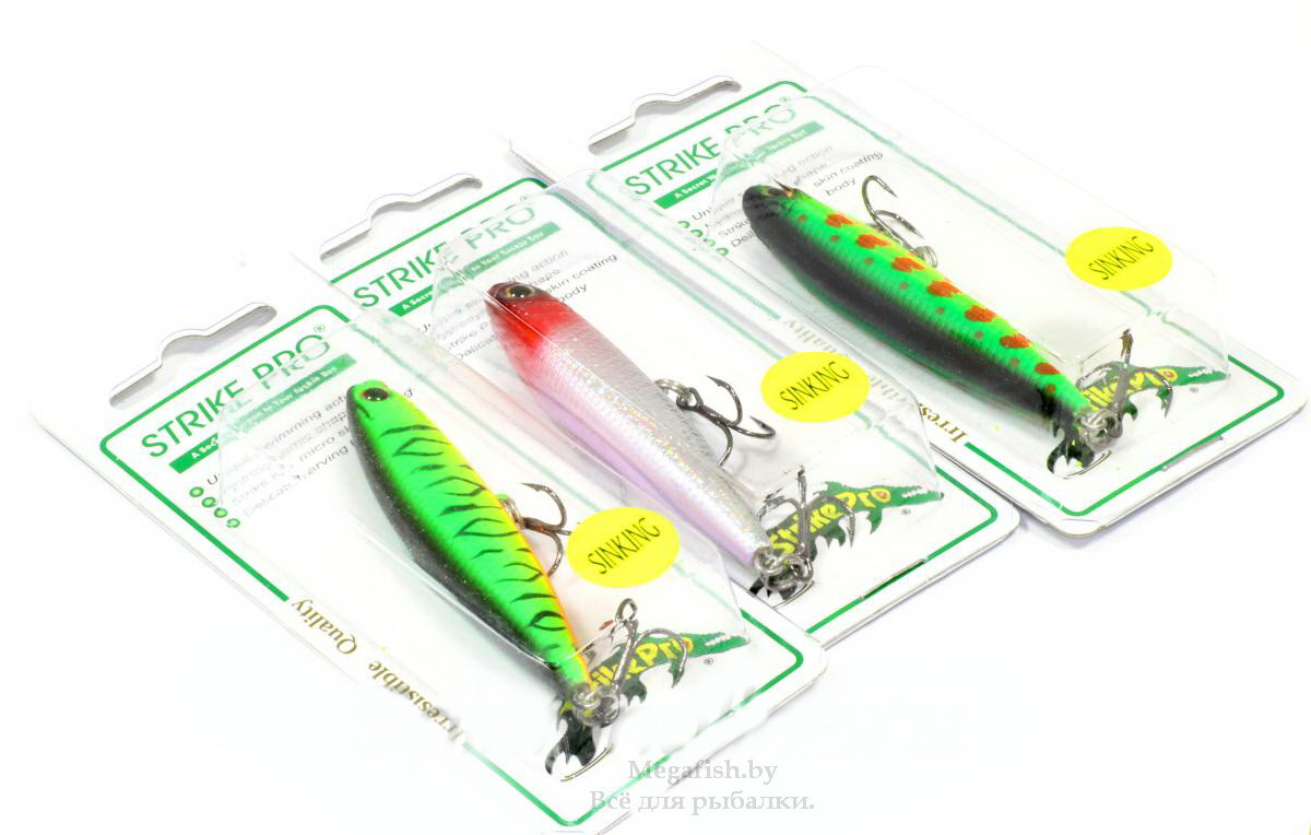 Воблер Strike Pro Slide Bait Heavy One 70S (16,5гр, 7см, full) sinking GC01S - фото 2 - id-p92078692