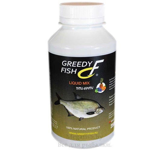 Вкусоароматическая добавка в прикормку, активатор клева Liquid Greedy Fish Тутти-Фрутти 250мл - фото 1 - id-p92078823