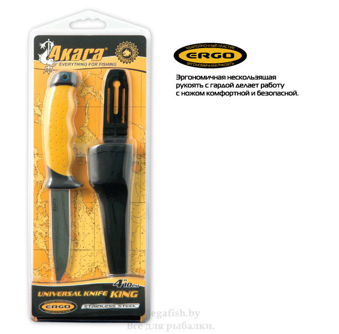 Нож Akara King FK42 10 см пластиковый чехол с клипсой на ремень - фото 1 - id-p92080766