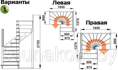 Сосновая лестница ЛС-05м - фото 3 - id-p5201665