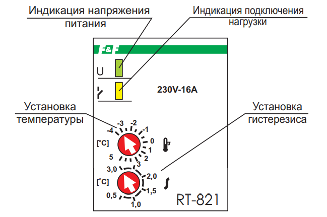 Регулятор температуры RT-821 Евроавтоматика ФиФ - фото 4 - id-p92127179