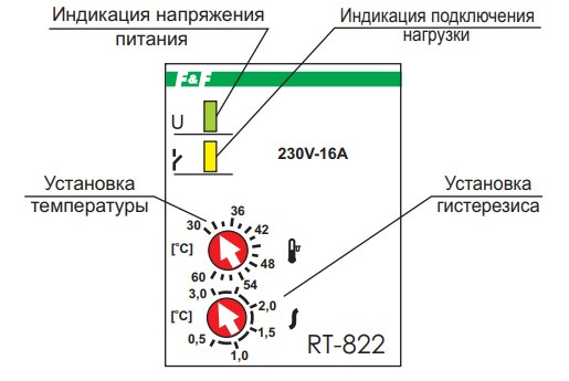 Регулятор температуры RT-822 Евроавтоматика ФиФ - фото 9 - id-p92127347