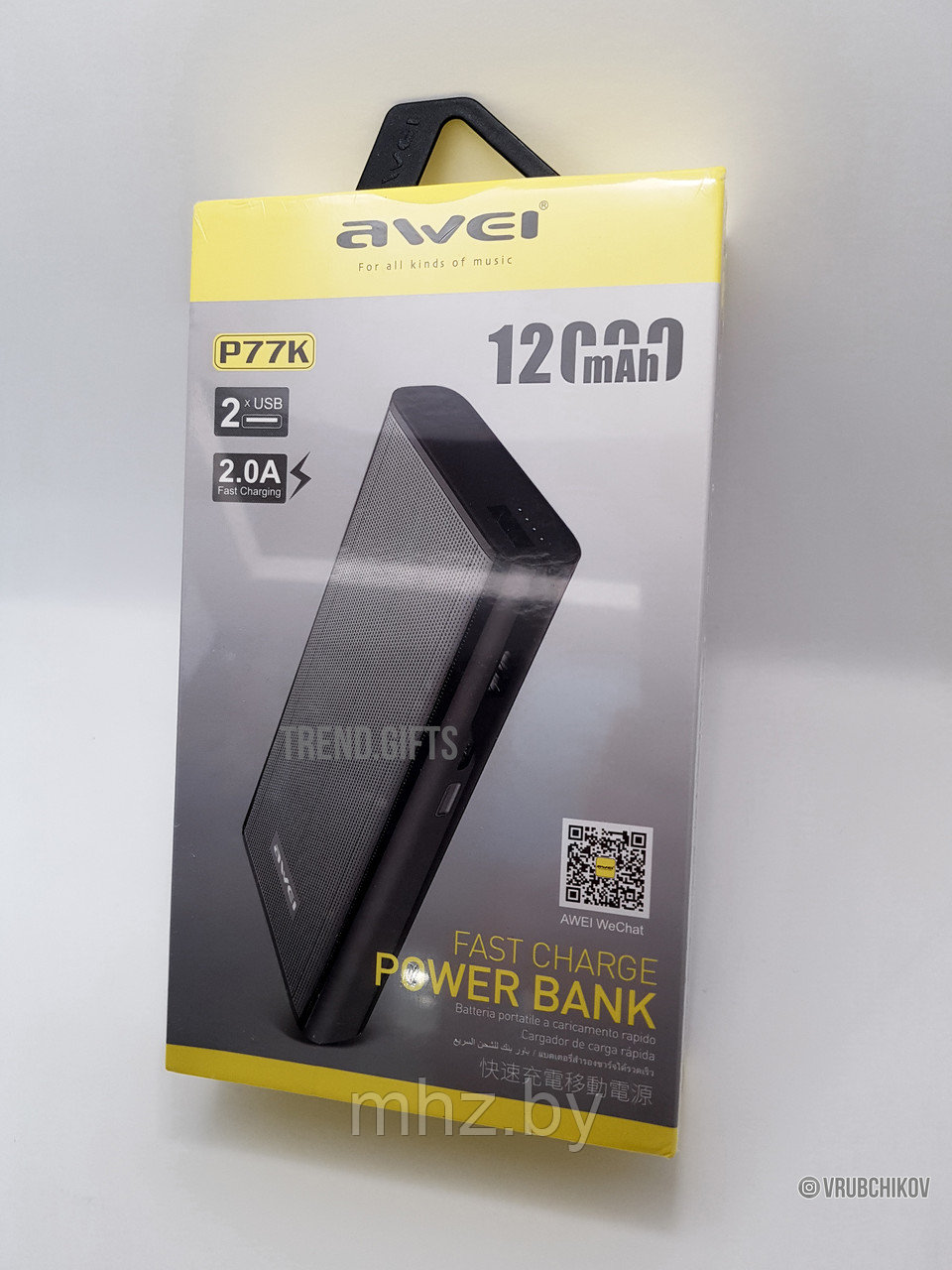 Внешний аккумулятор Awei P77K 12000mAh - фото 1 - id-p92127718