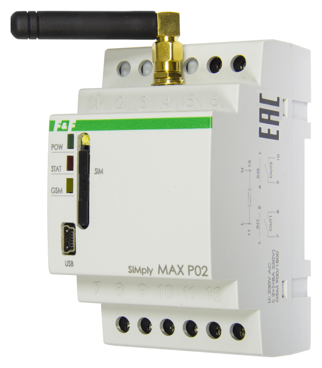 Реле управления по GSM Евроавтоматика ФиФ SIMply MAX P02 - фото 1 - id-p92130974