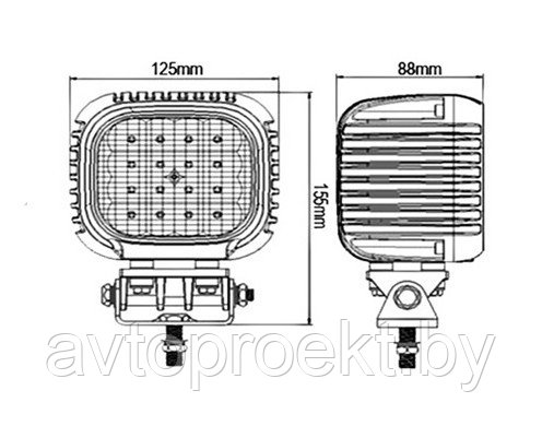 Светодиодная фара дальнего света 48W 16 диодов Cree - фото 2 - id-p92131218