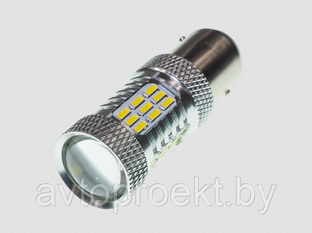 Автолампа светодиодная smd led P21W линза 12/24 - фото 1 - id-p92141256