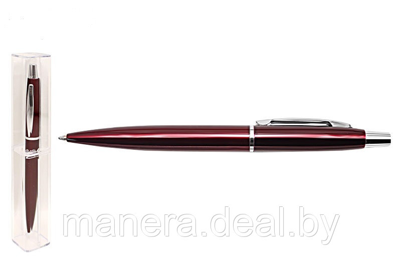Ручка подарочная шариковая автоматическая, бордо - фото 1 - id-p92145855