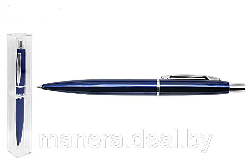 Ручка подарочная шариковая автоматическая, синий - фото 1 - id-p92146073