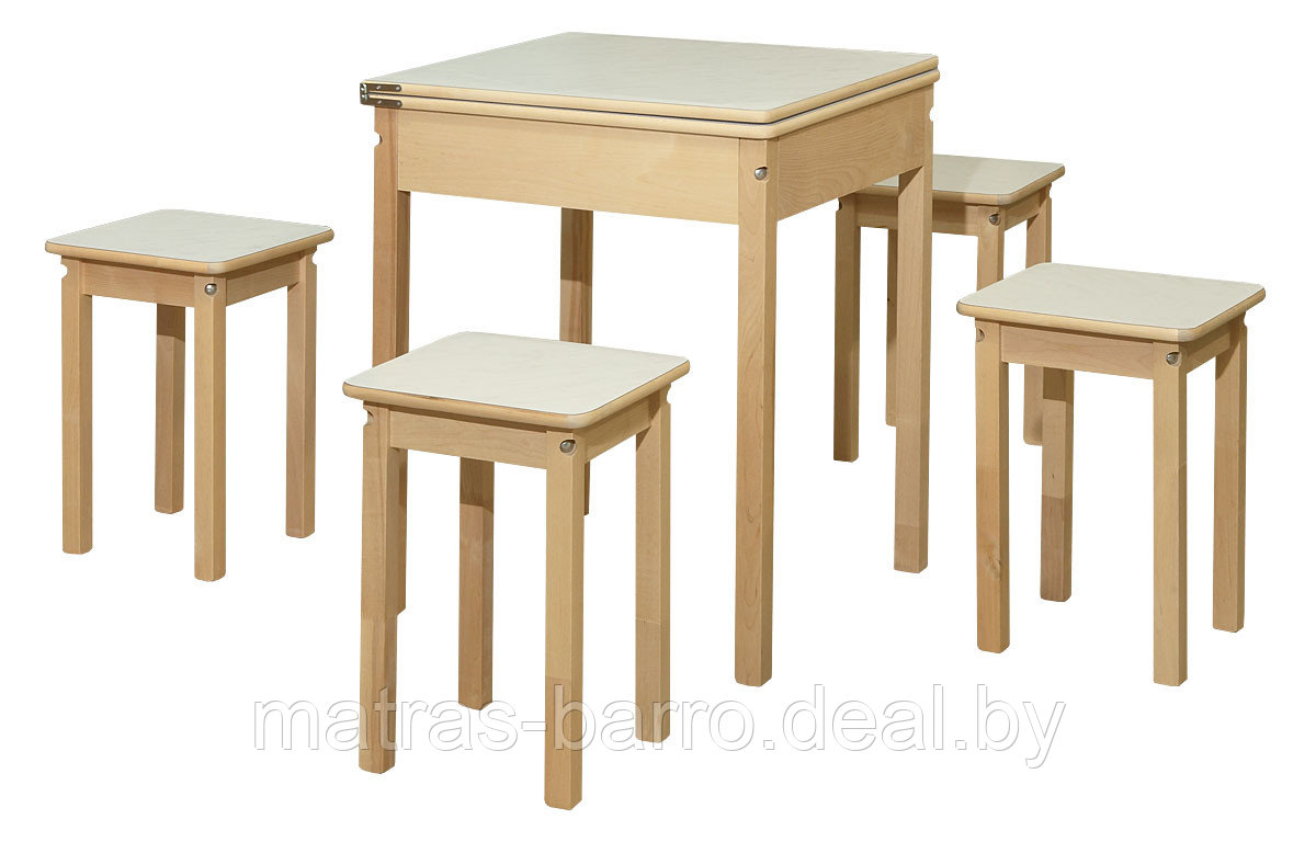 Стол обеденный с выдвижным подстольем (ножки массив/столешница пластик) - фото 2 - id-p92147382