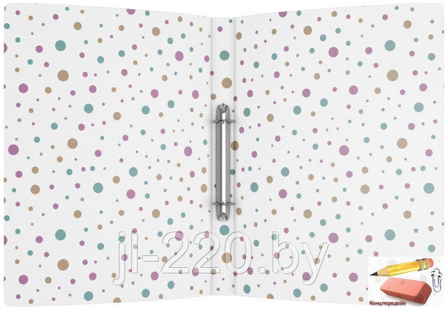 Папка на 2 кольца Erich Krause Dots, 24 мм., 550 мкм., с рисунком