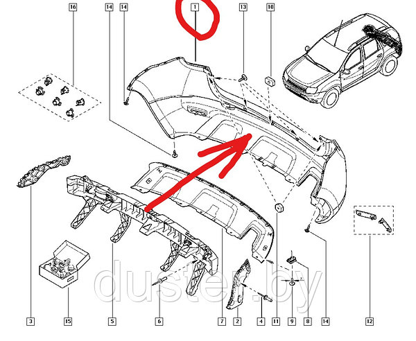 Как снять задний бампер Рено Дастер