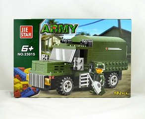 Конструктор Jie Star 23015 Армия: Военный грузовик 182 детали