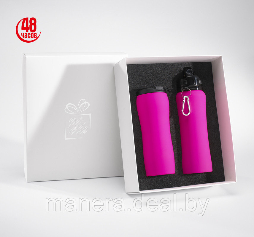 Набор подарочный Colorissimo: термокружка и бутылка для воды, розовый