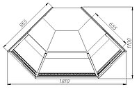 Угловая нейтральная витрина Полюс КС95 КС95 N-5 Carboma Casablanca (внешний 90)