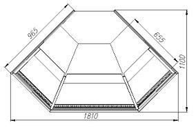 Угловая нейтральная витрина Полюс КС95 КС95 N-5 Carboma Casablanca (внешний 90)