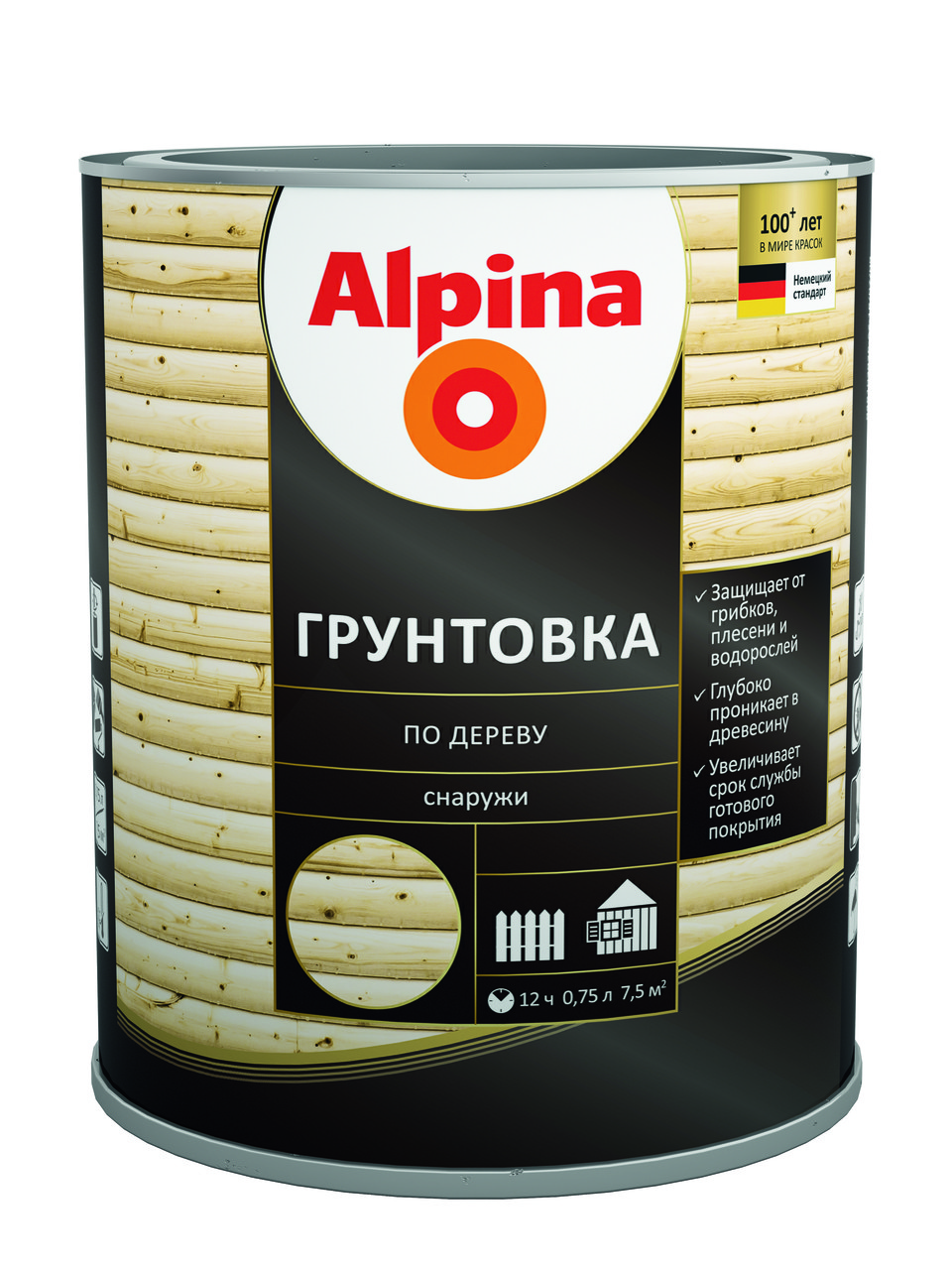 Alpina Грунтовка по дереву 0.75 л.