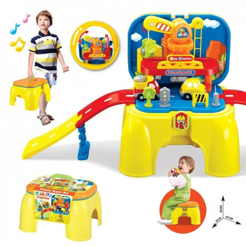 Детский игровой набор " Трек в стульчике с машинками. Парковка" со световыми и звуковыми эффектами 008-805А