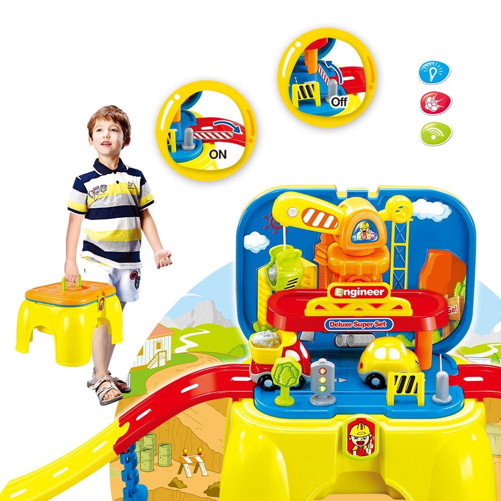 Детский игровой набор " Трек в стульчике с машинками. Парковка" со световыми и звуковыми эффектами 008-805А - фото 2 - id-p92322894