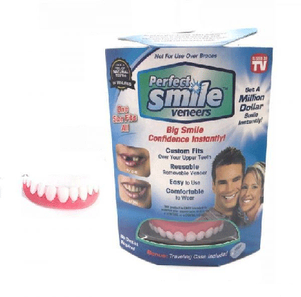 Съемные виниры Perfect Smile Veneers (верхняя) Надевай за 3 секунды в любом месте, исправь зубы без стоматолог, фото 2