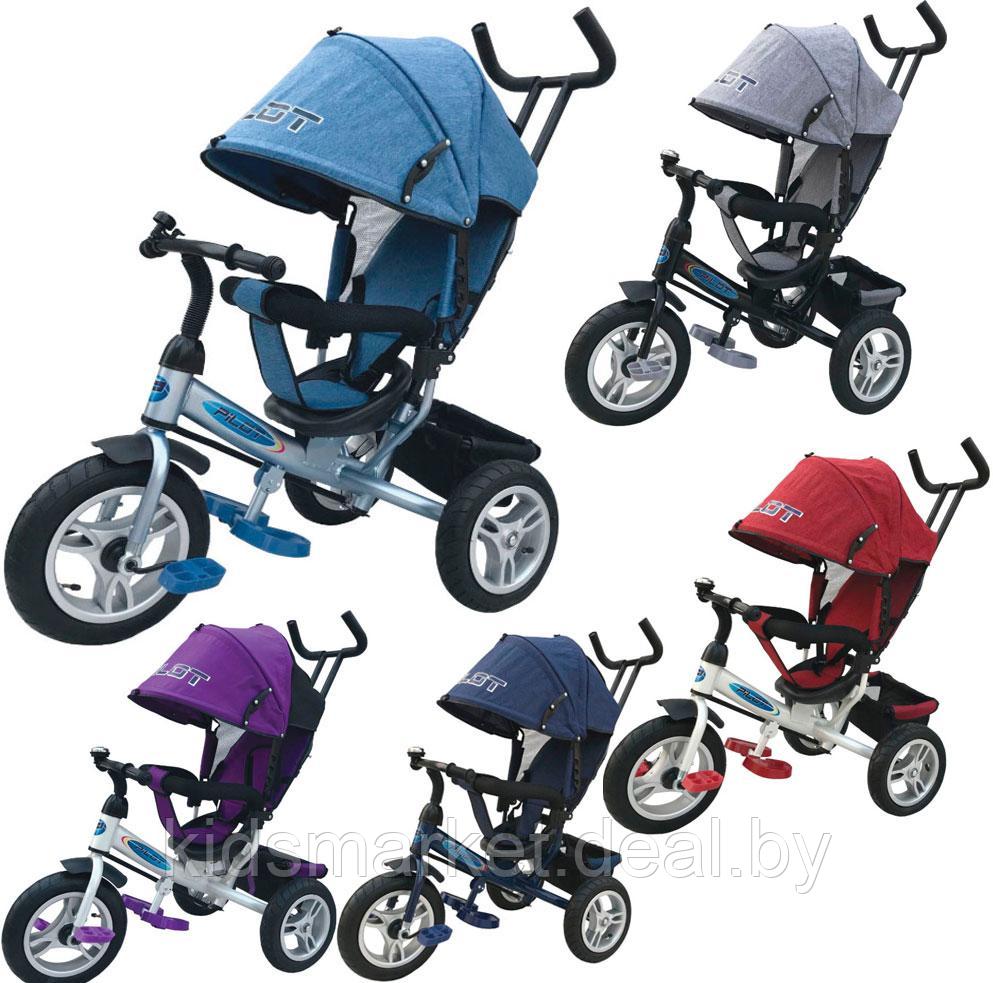 Велосипед детский Trike Pilot 2019 надувные колеса 12" и 10" синий - фото 2 - id-p92359631