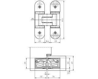 Петля скрытой Simonswerk (Симонсверк) установки универсальная TECTUS TE 303 3D (бронза металлик) - фото 2 - id-p92368228