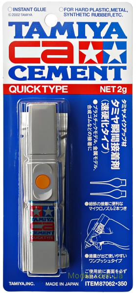 Быстросохнущий универсальный цианакрилатовый клей (Quick type), 2 г., Tamiya (Япония) - фото 1 - id-p92373845