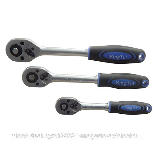 Трещотка с прорезиненной рукояткой 24 зуба 1/2" KINGTUL KT601004