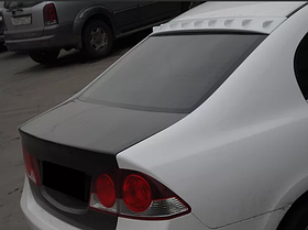 Козырек на крышу Honda Civic 8 '06-11 седан (в стиле EVO - с зубьями), черный глянец под покраску, ABS-пластик