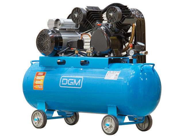 Компрессор DGM AC-2100 (380 л/мин, 8 атм, ременной, масляный, ресив. 100 л, 220 В, 2.20 кВт)