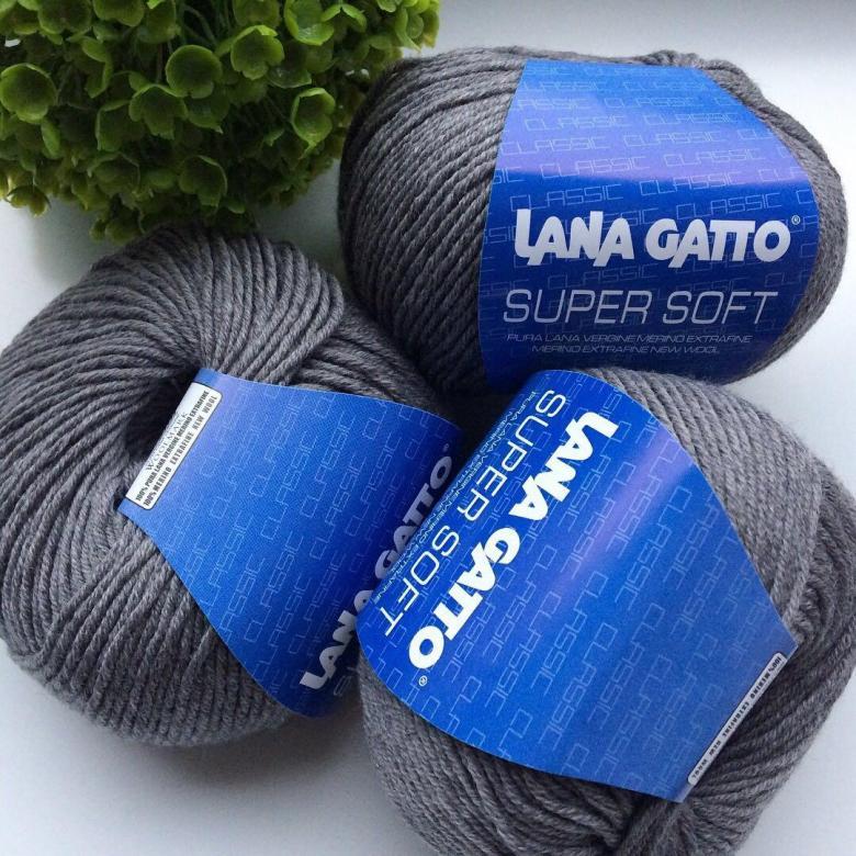Пряжа Lana Gatto Super Soft 20742 темно-серый меланж
