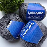 Пряжа Lana Gatto Super Soft 20742 темно-серый меланж