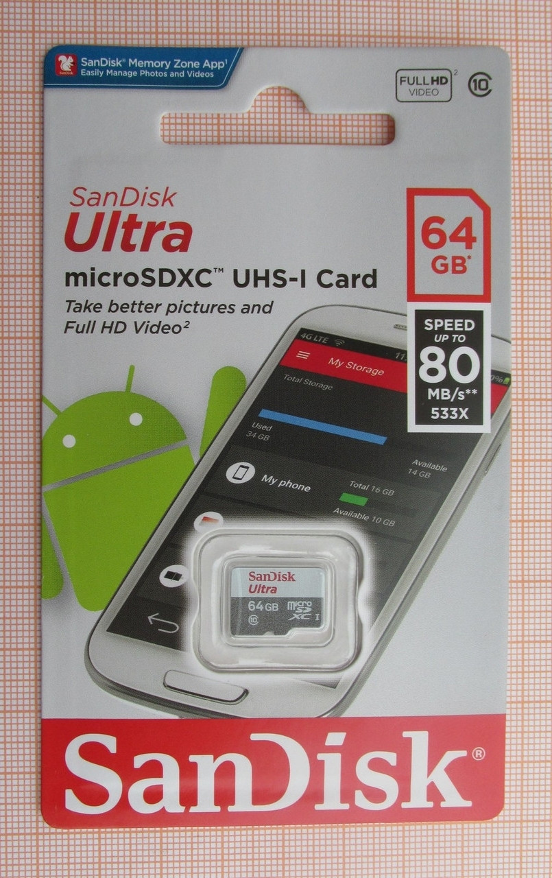 Карта памяти SanDisk Ultra microSDXC 64GB - фото 3 - id-p92330752