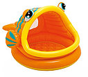 Intex 57109 Детский надувной бассейн Ленивая рыбка с навесом, надувное дно, фото 4