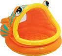 Intex 57109 Детский надувной бассейн Ленивая рыбка с навесом, надувное дно, фото 2