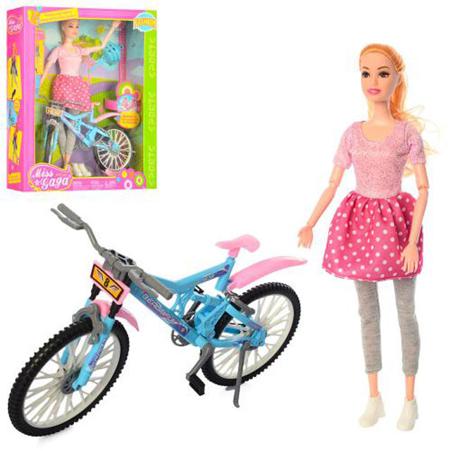 Кукла-велосипедистка шарнирная Miss Gaga 51801