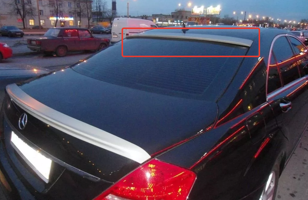 Козырек на заднее стекло Mercedes-Benz S-class W221 '05-13, ABS-пластик, под покраску