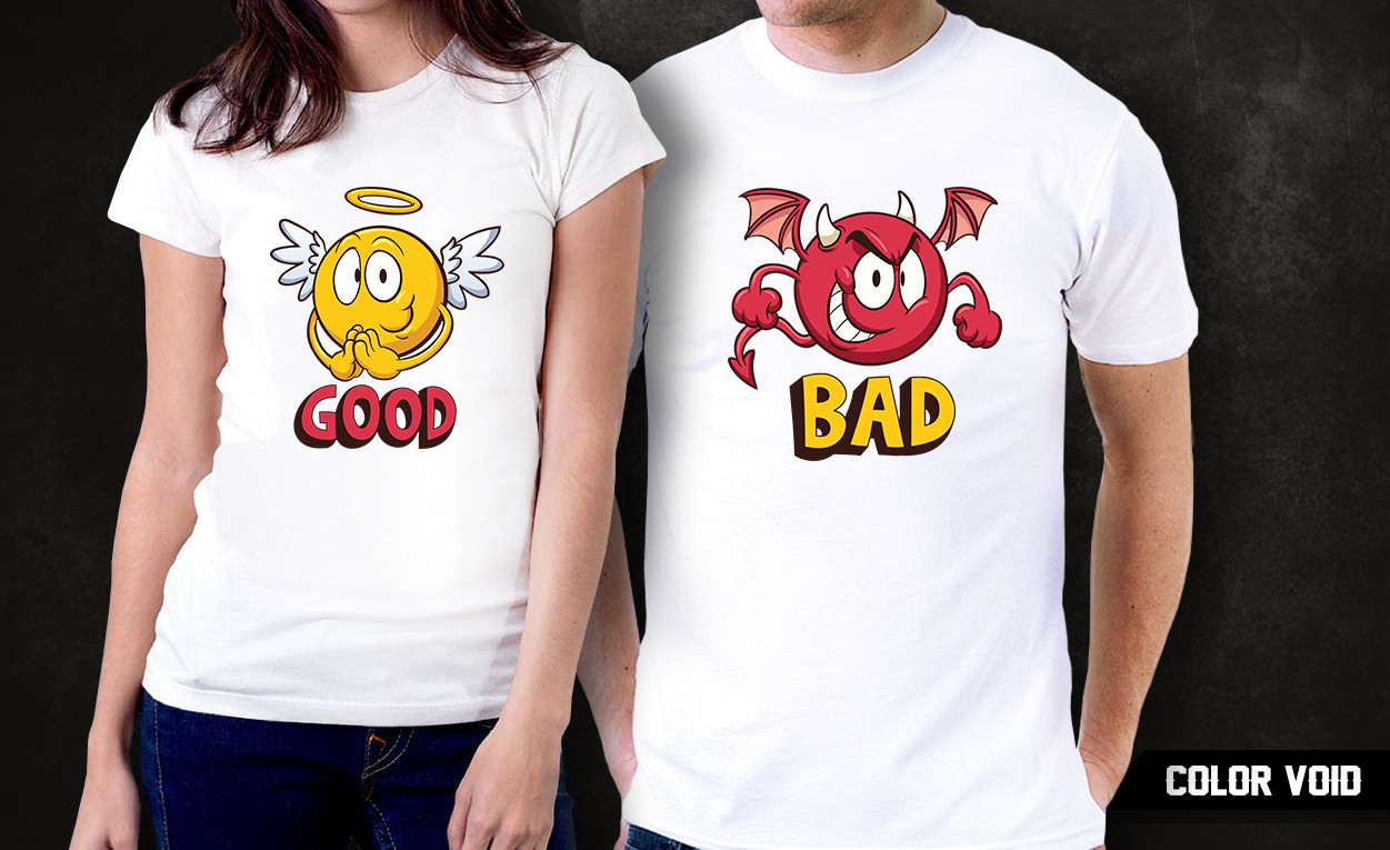Комплект парных футболок "Good - Bad"