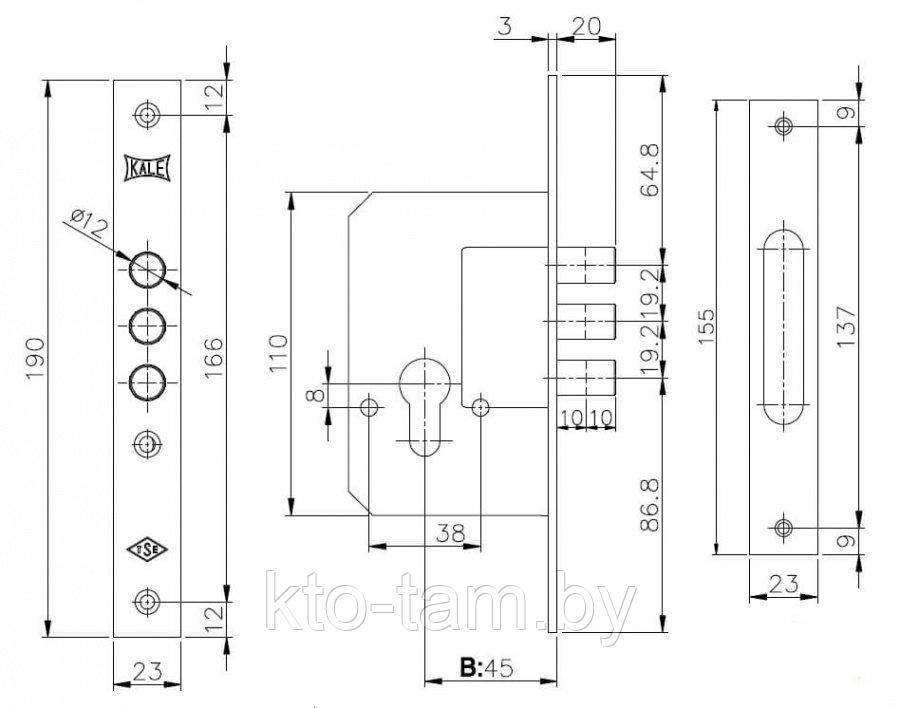 Kale 189 3М Корпус цилиндрового замка - фото 2 - id-p92526482