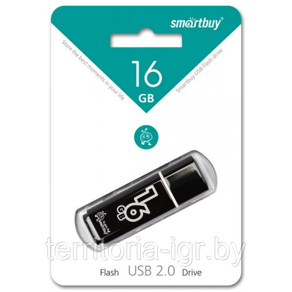 USB-накопитель 16Gb Glossy series SB16GBGS-K Smartbuy - фото 1 - id-p92570434