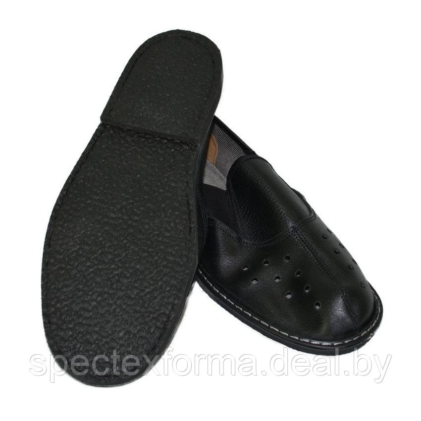 Туфли (чувяки) кожаные с перфорацией, черные - фото 5 - id-p92368250