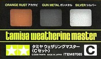 Набор пигментов С (оранжевая ржавчина, оружейная сталь, серебро), Tamiya (Япония)