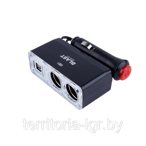 Автомобильное зарядное устройство 2x USB BCA-221 Blast (разветвитель прикуривателя) - фото 2 - id-p92586535