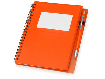 Блокнот Контакт с ручкой, оранжевый, фото 2
