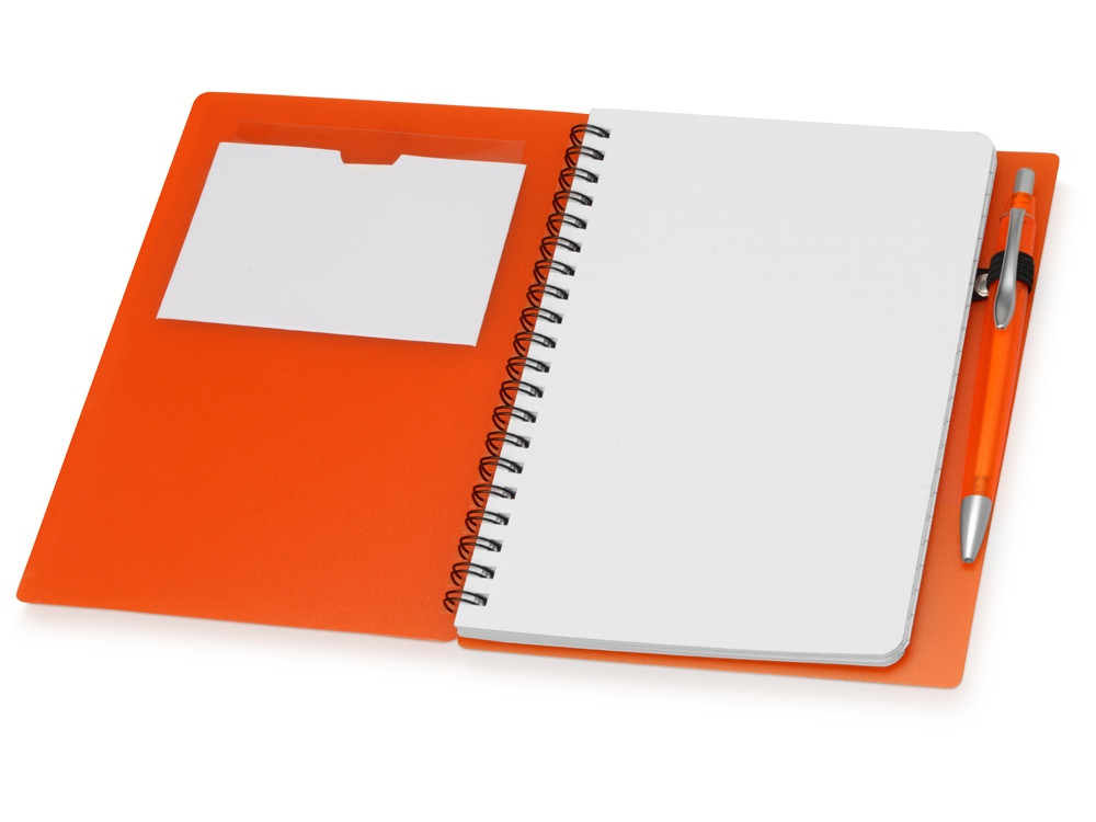 Блокнот Контакт с ручкой, оранжевый - фото 2 - id-p92616050