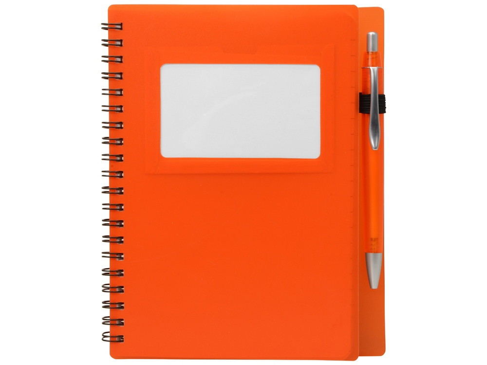Блокнот Контакт с ручкой, оранжевый - фото 4 - id-p92616050