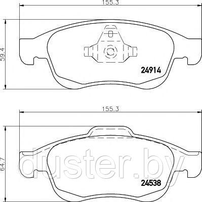 Комплект тормозных колодок Renault Duster (кроме 1,6) PART-ONE