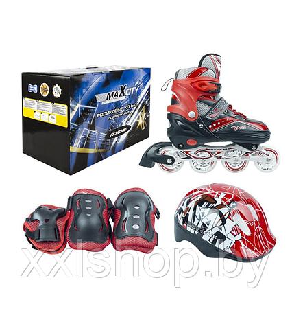 Ролики с защитой MaxCity Volt red 35-38, фото 2