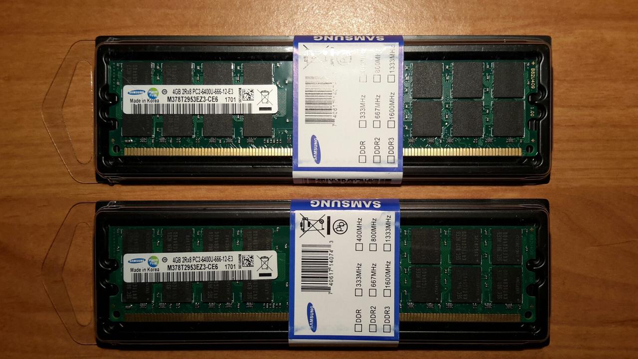 Оперативная память ОЗУ DDR2 4GB, 8GB 800МГц Samsung - фото 1 - id-p92657651