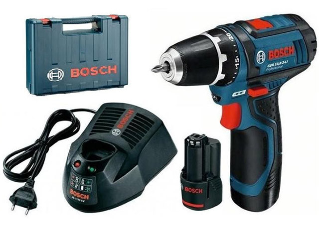 Аккум. дрель-шуруповерт BOSCH GSR 12V-15 в чем.(12.0 В,2 акк.,2.0 А/ч Li-Ion,2 скор.,30 Нм,шурупы до 7 мм)